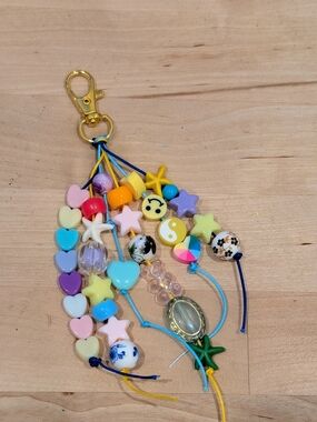 Multicolor Beaded Charm Keychain